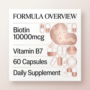 Cápsulas de Biotina OEM ODM 10000mcg, Cápsulas de Vitamina B7, 60 Cápsulas, Suplemento Dietético para el Cabello, la Piel y las Uñas - Product Image 3
