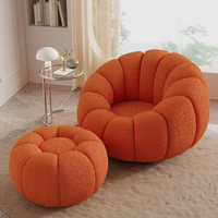Fauteuils poufs en forme de citrouille avec repose-pieds, rembourrés, pour se détendre au sol, canapé-lit pour la lecture, la détente, le salon, la chambre à coucher, vente chaude en usine