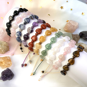 Braccialetto con Cristalli di Guarigione Reiki, Pietre Naturali, Energia dell'Amore, Bilanciamento Yoga, Perline a Cuore, Bracciale Intrecciato, Regalo di Anniversario - Product Image 1