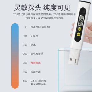 เครื่องทดสอบคุณภาพน้ำ TDS แบบพกพา ปากกาดิจิตอลสำหรับทดสอบน้ำดื่มและตู้ปลา พร้อมหน้าจอ LCD - Product Image 1