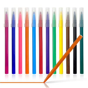 Spidol logo kustom pabrik 5 mm ujung peluru murah tidak beracun pena cat air dapat dicuci set spidol warna air sekolah untuk menggambar anak-anak - Product Image 1