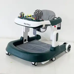 Hoge Kwaliteit Veiligheid Anti-Rollover Baby Wandelaars Met Muziek/Opvouwbare & Verstelbare Helpen Baby Leren Lopen Loopstoeltje pusher