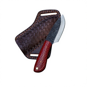 Hanmade Handcrafted Hunting Knives Partially Serrated Edge Honeycomb Resin Handle Carbon Steel Blade Lightweight Outdoor Camping - Product Image 1