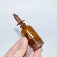 Flacon vide transparent ambré pour ampoules, 5ml, 10ml, 15ml, avec fond en silicone, personnalisable, pour sérum