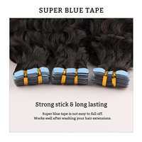 AHVAST Extensions de cheveux afro bouclés naturels de 18 pouces, 100% cheveux humains Remy vierges pour femmes noires, adhésives 4b/4c