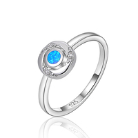 Bague en argent 925 XYOP 2026 avec opale, personnalisable avec pierre de naissance, plaquée or et rhodium pour femme