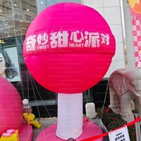 Modèle de sucette géante gonflable rouge et blanche personnalisée de 2 m, décoration suspendue de Noël, publicité pour événements intérieurs et fêtes