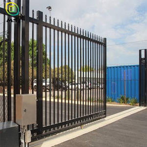 Porte de clôture extérieure en acier galvanisé avec fil de fer barbelé <span class=keywords><strong>PVC</strong></span> écologique et cadre métallique Modèle 3D Accessoire pour portes d'allée à maillons de chaîne - Product Image 2