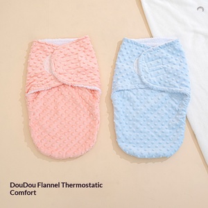 Couverture d'emmaillotage douce en polaire à pois pour nouveau-né, anti-sursaut, anti-coup de pied, enveloppement de sommeil chaud, 0-<span class=keywords><strong>6</strong></span> <span class=keywords><strong>mois</strong></span>, vente en gros, grenouillère pour bébé - Product Image 6
