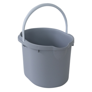 Cubo Ovalado Portátil de PP de 15 Litros, Color Gris, para Limpieza y Almacenamiento - Product Image 1