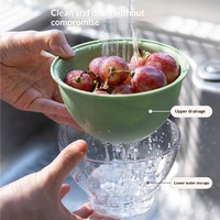 Dubbellaags verdikte cartoon schattige fruit- en groenten afgietbak keuken multifunctionele huishoudelijke PP plastic was- en afvoerhulp