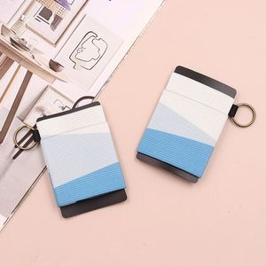 Spot Portable Elastic Card Holder Custom Pattern <b>Stretch</b> Bank Card Sleeve With Key <b>Ring</b> - Product Image 2
