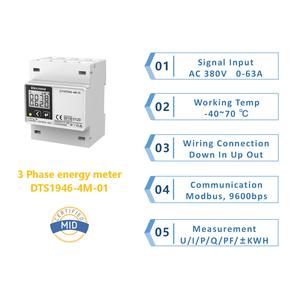 Medidor de Energía Trifásico Kwh, Monitor de Consumo Eléctrico Inteligente DTS1946-4M-01, Medidor de Energía Trifásico Kwh, Monitor de Consumo Eléctrico M - Product Image 2