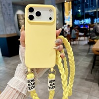 2025 étui de téléphone portable en silicone souple à bandoulière pour iPhone 17 Air Pro Max avec bandoulière