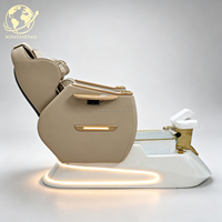 Fauteuil de pédicure professionnel de luxe moderne avec système de massage et spa pour les pieds, drainage automatique et système de jets sans tuyauterie pour les ongles