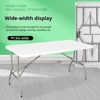 Table pliante rectangulaire en plastique minimaliste moderne, écologique, avec coussin imperméable, cadre en métal durable, mobilier d'extérieur