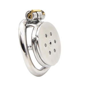 Мужское Целомудрие из нержавеющей стали, мужское Изогнутое Кольцо, клетка для петуха, плоская перевернутая клетка целомудрия, маленький размер - Product Image 2