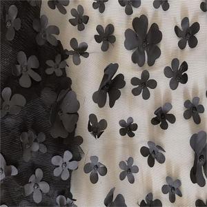 宽度130厘米花3 d绣花网眼蕾丝面料彩色珠子花卉薄纱面料女式时尚婚纱礼服 - Product Image 6