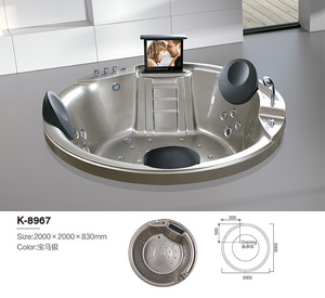 Vòng ngoài trời thả trong mặt đất <span class=keywords><strong>Spa</strong></span> bồn tắm 3 người mới Whirlpool thư giãn người lớn sexy massage bồn tắm Acrylic tùy chỉnh phòng tắm - Product Image 3