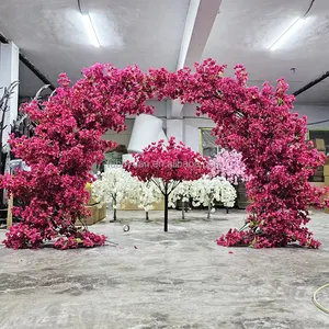 F227 Custom Arch Floral Decor Arrangement Fake Bougainvillea Flower Tree Faux Silk Artificial Trees For Wedding Decoration