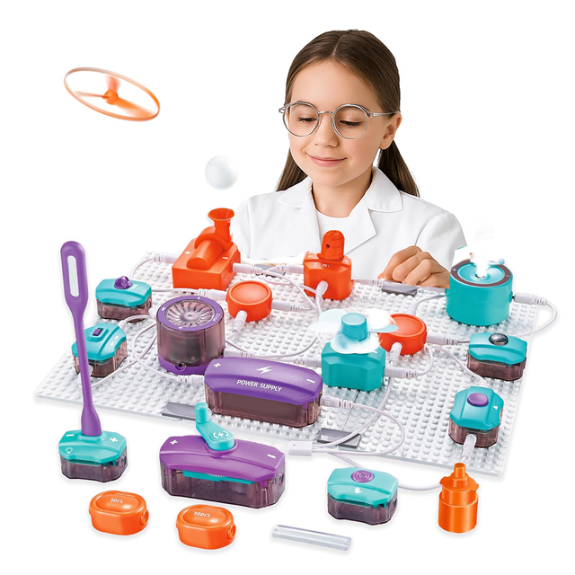 STEM Circuit Learning Kit for Kids with 100 Guided Projects Safe Hands on Electronics Play and 45 Easy Connect Components