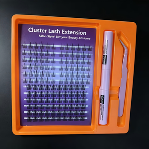 Kit <span class=keywords><strong>de</strong></span> <span class=keywords><strong>cils</strong></span> en grappe DIY Lanting Yate avec colle et outils, 12 rangées, volume intense 10D-20D, style naturel/bouclé/volumineux - Product Image 5