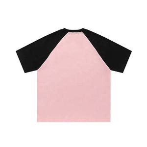 Camisetas rosas unisex manga raglán camiseta bordada personalizada Camiseta de algodón cómoda de alta calidad - Product Image 2