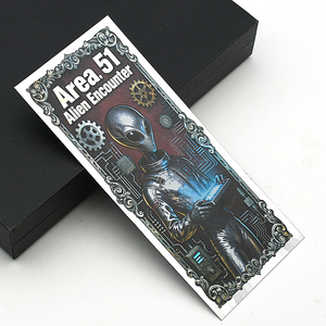 Tarjeta de Billete de Doble Cara con Lámina Plateada de Encuentro Alienígena en Área 51, 15.4x6.5cm, Edición de Regalo de Arte Coleccionable de OVNI y Ciencia Ficción - Product Image 2