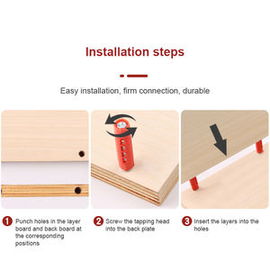 บอร์ดเฟอร์นิเจอร์แบบ<span class=keywords><strong>2</strong></span> in 1, อุปกรณ์เสริมชั้นวางของรองรับการเชื่อมต่อที่มองไม่เห็นกันล้มลงแผงไม้ตัวเชื่อมโลหะแบบซ่อน - Product Image 5