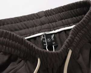 Alta qualità estiva elastico in vita doppia grande tasca aperta <span class=keywords><strong>con</strong></span> cerniera da uomo pantaloni corti da spiaggia <span class=keywords><strong>pantaloncini</strong></span> larghi in cotone - Product Image 4