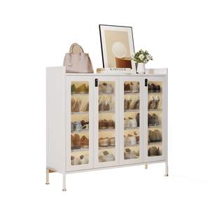 Zapatero de Acero Multicapa para el Hogar, Estante de Almacenamiento para Entrada con Puertas, Diseño Sencillo, Tipo Vertical, para Uso Interior - Product Image 5