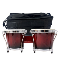 Bongos 7'' 8'' Congas pour Enfants, Adultes, Débutants, Professionnels, Instrument de Percussion en Bois, Sac, Clé de Réglage, Peaux en Peau de Mouton