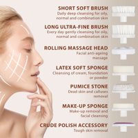 HQ Mixed Proc 7-in-1 Fabrik-Spezialanfertigung Haut-Akne-Behandlung Gesichtsreiniger Elektrische Schallvibrationsbürste USB-Aufladbar