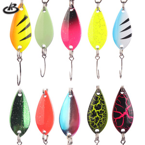 Cuillère artificielle colorée appâts crochet unique Mini appât en métal Spinner <span class=keywords><strong>leurre</strong></span> <span class=keywords><strong>pour</strong></span> <span class=keywords><strong>truite</strong></span> paillettes dures Spinner <span class=keywords><strong>leurre</strong></span> de pêche - Product Image 1
