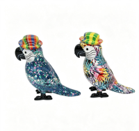 Statuette de perroquet en résine, décoration d'intérieur, sculpture de perroquet en mosaïque, Art déco, ornement de collection, décoration de bureau, cadeau souvenir