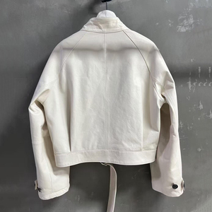 Jxwatcher Outdoor Stylish New Fashion Motorcycles Real Sheepskin Coat Zip up Autumn Custom Biker <strong>Burgundy</strong> <strong>Leather</strong> <strong>Jacket</strong> Woman - Product Image 5