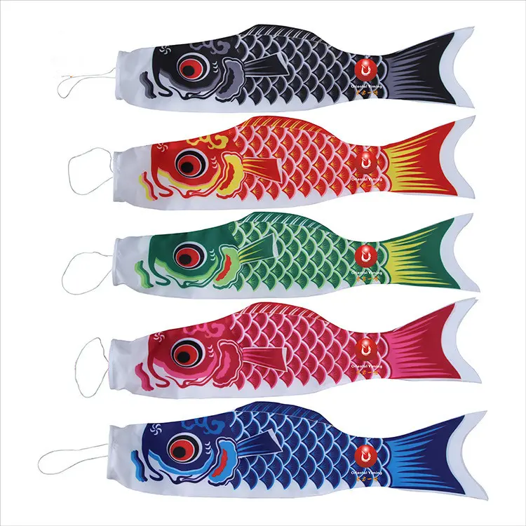 ถุงเท้าลายปลาคาร์พญี่ปุ่น KOI nobori ขนาด40/60/70/100ซม. ธงปลาหลากสี