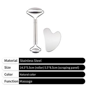 2025 New Facial Beauty Roller Scraping Guasha Stainless Steel Skin Care Massage Tools <b>Set</b> for Valentine's Day - Product Image 3