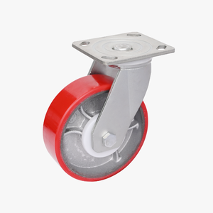 Rodízios Industriais de Alta Resistência 100mm 125mm <span class=keywords><strong>150mm</strong></span> 200mm com Núcleo de Ferro Fundido e Roda de PU Vermelha - Product Image 1