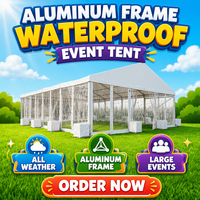 Tente de réception personnalisée en alliage d'aluminium robuste 10x15m 15x20m 15x30m, double couche, ignifuge, imperméable, toutes saisons