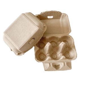 Boîtes vides réutilisables en cartons <span class=keywords><strong>d</strong></span>'œufs en pâte de papier naturel Conteneurs porte-œufs Boîtes <span class=keywords><strong>d</strong></span>'emballage pour œufs de poule frais - Product Image 4