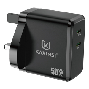 Adaptateur de <span class=keywords><strong>chargeur</strong></span> intelligent pour produits intelligents, double USB-C 50W AX, charge rapide pour les téléphones iPhone et Samsung, charge super rapide KAXINSI KC-329 - Product Image 1