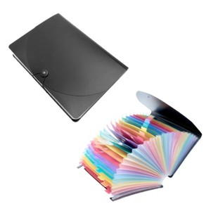 Porte-documents extensible A4 avec couvercle, sac de rangement pour dossiers de grande capacité, similaire au cuir, dossiers extensibles - Product Image 3