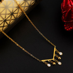 Collier pendentif en acier inoxydable 316L plaqué or 18 carats avec logo personnalisé, résistant à l'eau et au ternissement, avec pompon et zircon, pour femme - Product Image 4