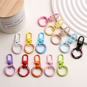 Candy Color Painted Metal <b>Door</b> Buckle Sweet Donut <b>Spring</b> Buckle Lightweight Cartoon DIY Key Ring Bag Doll Pendant - Product Image 1