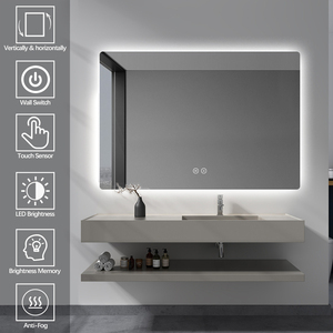 Miroirs <span class=keywords><strong>de</strong></span> <span class=keywords><strong>salle</strong></span> <span class=keywords><strong>de</strong></span> <span class=keywords><strong>bain</strong></span> rétro-éclairés LED étanches <span class=keywords><strong>de</strong></span> luxe européen <span class=keywords><strong>pour</strong></span> hôtels <span class=keywords><strong>Lumière</strong></span> LED avec logo personnalisé - Product Image 5