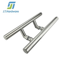 Acero inoxidable 304 DPH 206 Circular Back to Back Escalera Tipo H Offset Tirador tubular