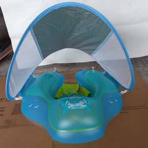 Flotadores Inflables de PVC Azul para Piscina con Asiento de Seguridad, Anillos Flotantes Portátiles para Actividades Acuáticas Infantiles - Product Image 6