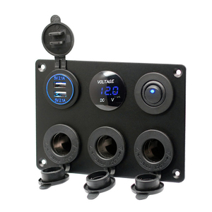 Tùy chỉnh DC 12 VOLT 24 Volt lõm chuyển đổi nút chuyển đổi 3.1A đôi USB Charger <span class=keywords><strong>6</strong></span> gang Rocker thuyền Marine bảng chuyển đổi cho RV - Product Image 1