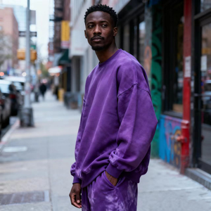 เสื้อสเวตเตอร์แบบสวมหัวคอกลมผ้าคอตตอนเทอร์รี่ใส่ได้ทั้งชายและหญิงใส่สบายมีสไตล์โอเวอร์ไซส์ TKAN425ขายส่ง - Product Image 1